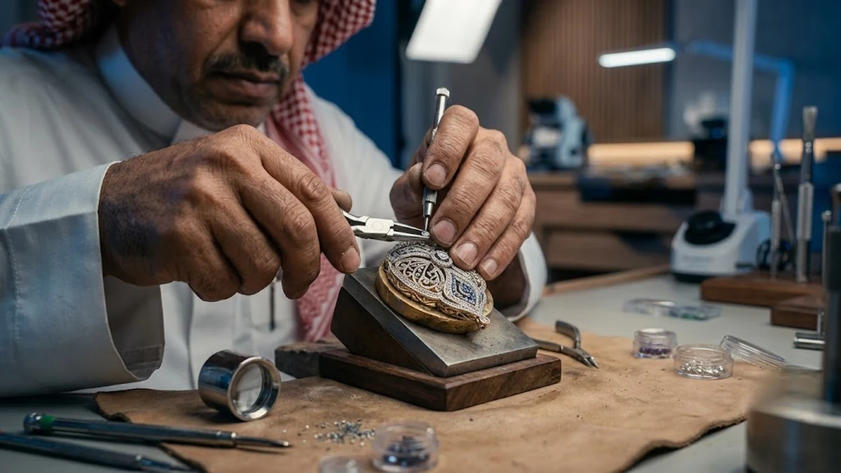 نظارة طبية فاخرة موضوعة على مكتب تظهر من خلال عدساتها النقية تفاصيل دقيقة ومقروءة بوضوح تام
