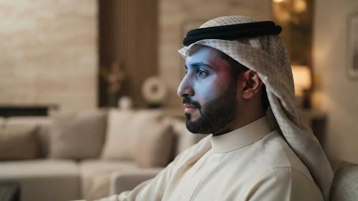 نظارة طبية فاخرة على سطح أبيض في عيادة بصرية حديثة بإضاءة مريحة للعين لمنع الصداع وإجهاد العين