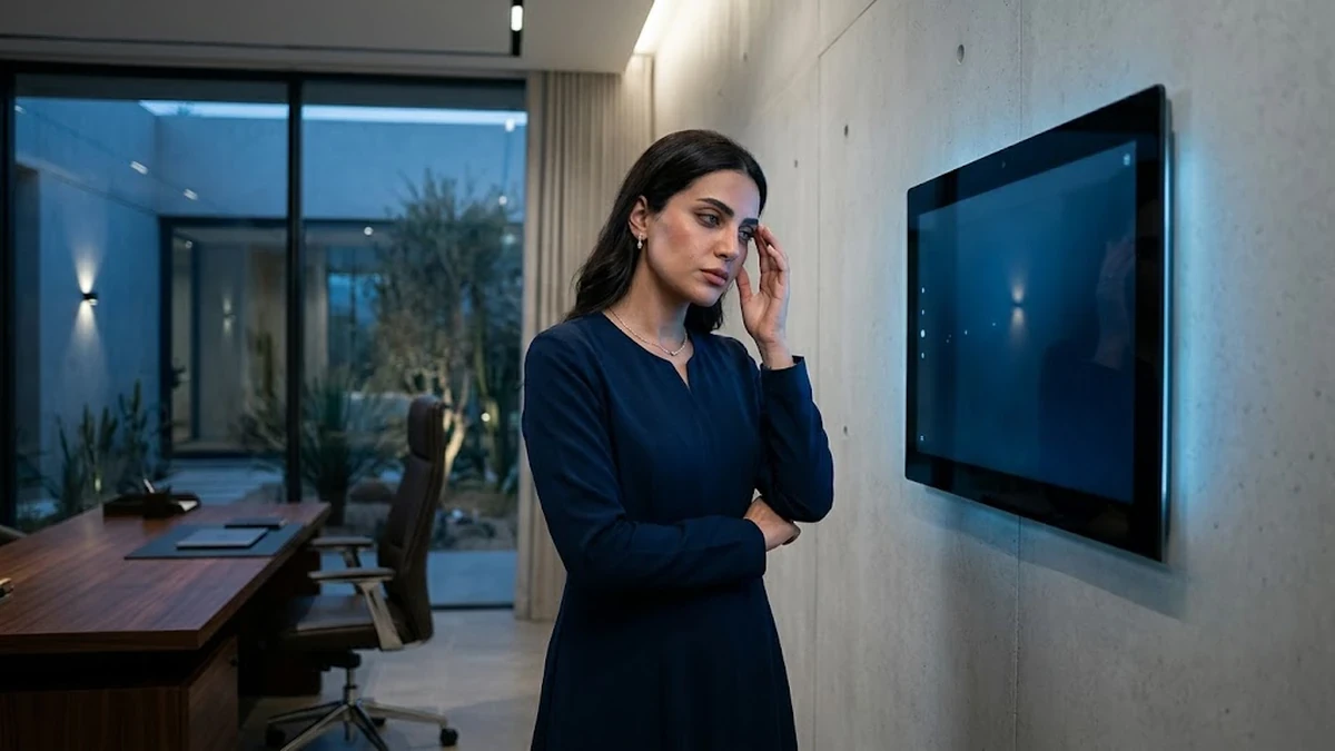 نظارة طبية حديثة على سطح مكتب طبي أنيق تعكس مفهوم أعراض ضعف وإجهاد العين