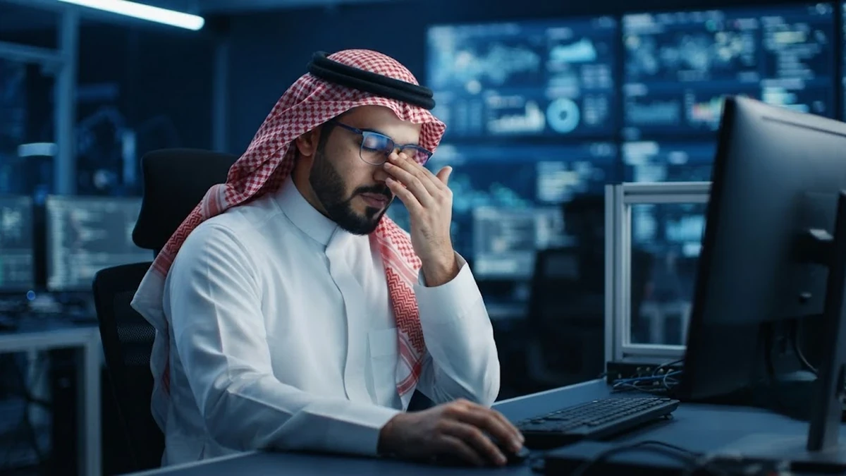 نظارة طبية فاخرة موضوعة على مكتب فحص طبي نظيف في عيادة بصريات حديثة ومضاءة بشكل مريح