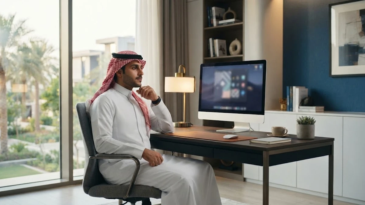نظارة طبية فاخرة موضوعة على مكتب فحص لحماية العين من الإجهاد الرقمي الناتجة عن الشاشات