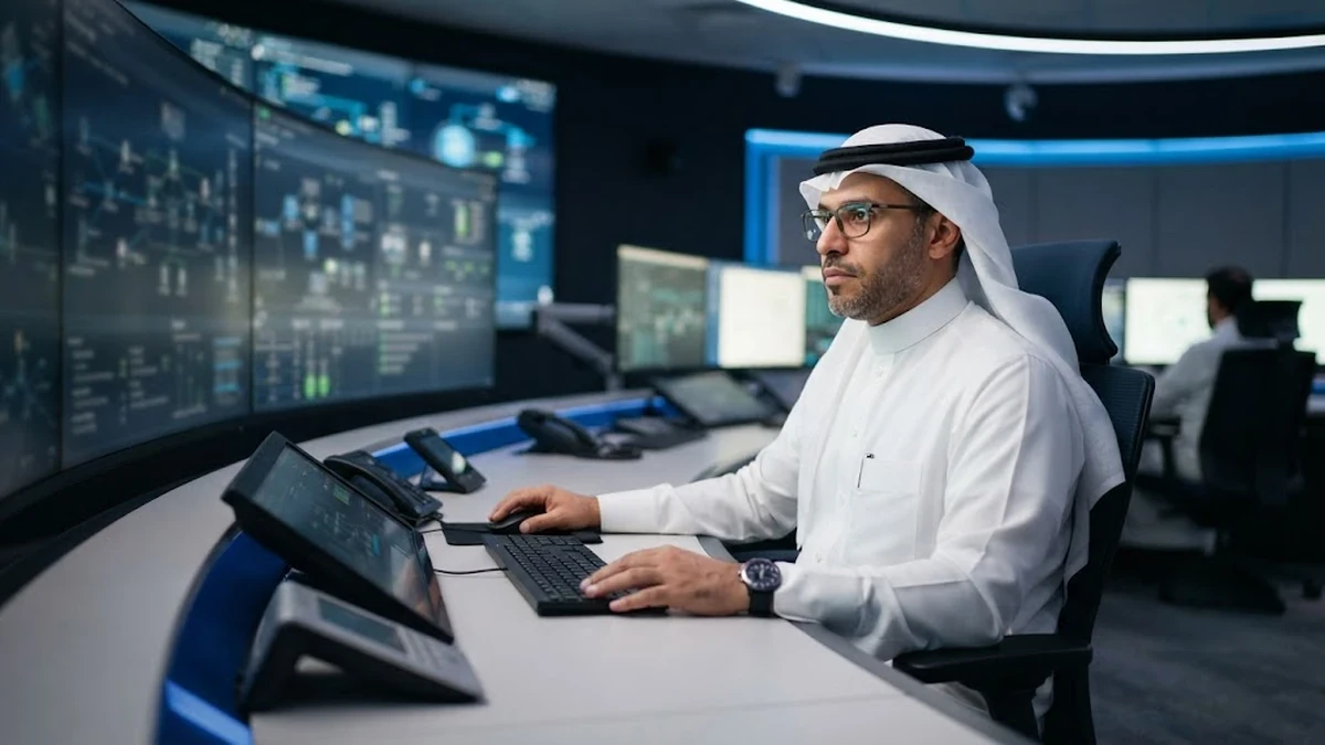 نظارات طبية متميزة موضوعة على مكتب فحص نظيف داخل عيادة بصريات حديثة ومضاءة بشكل جيد